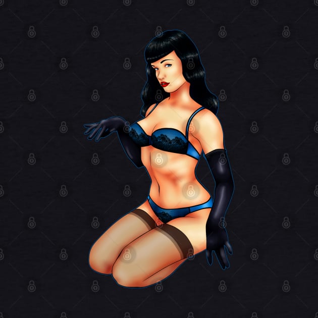 Bettie Page Pin Up Color by ChePanArt